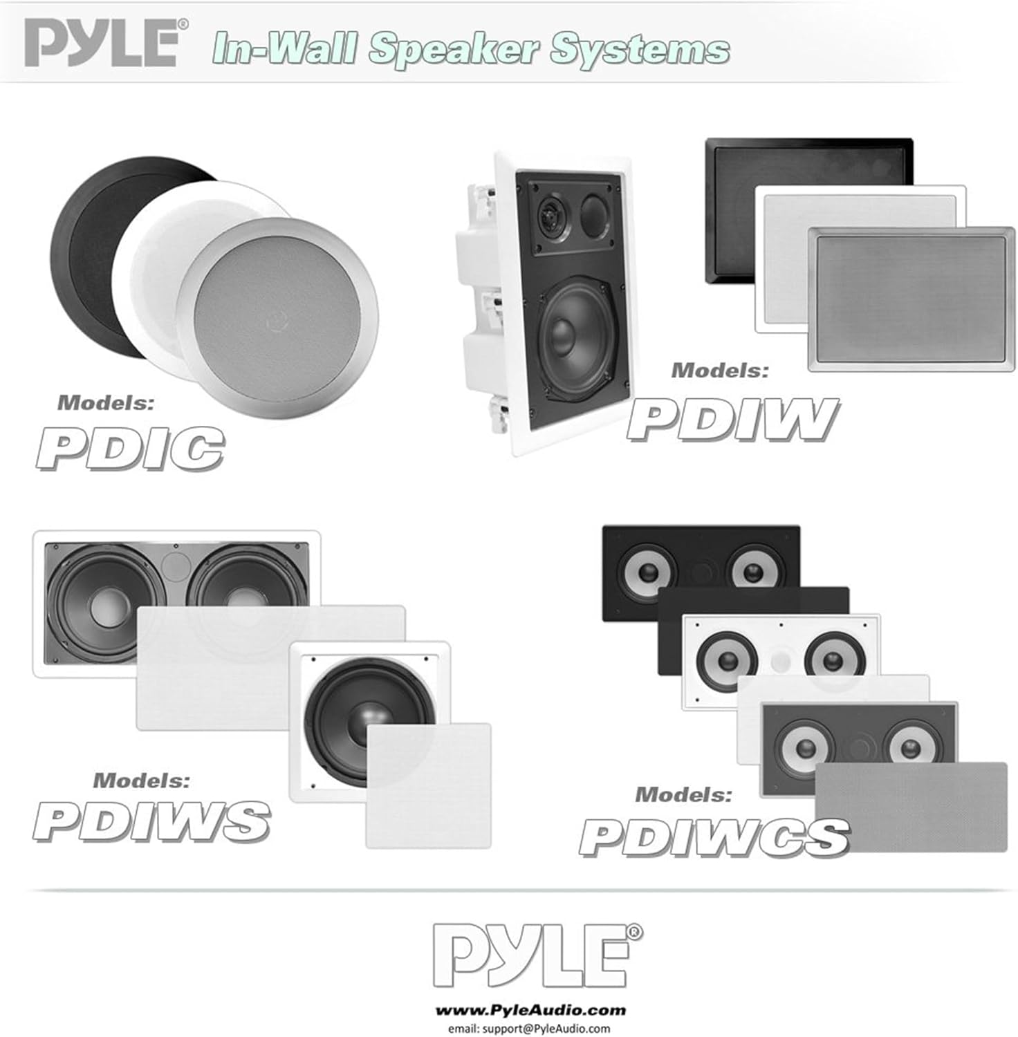 Pyle PDIC61RDBK In-Wall/In-Ceiling 6.5” Dual 2-Way Flush Mount Speaker System – Black Pair