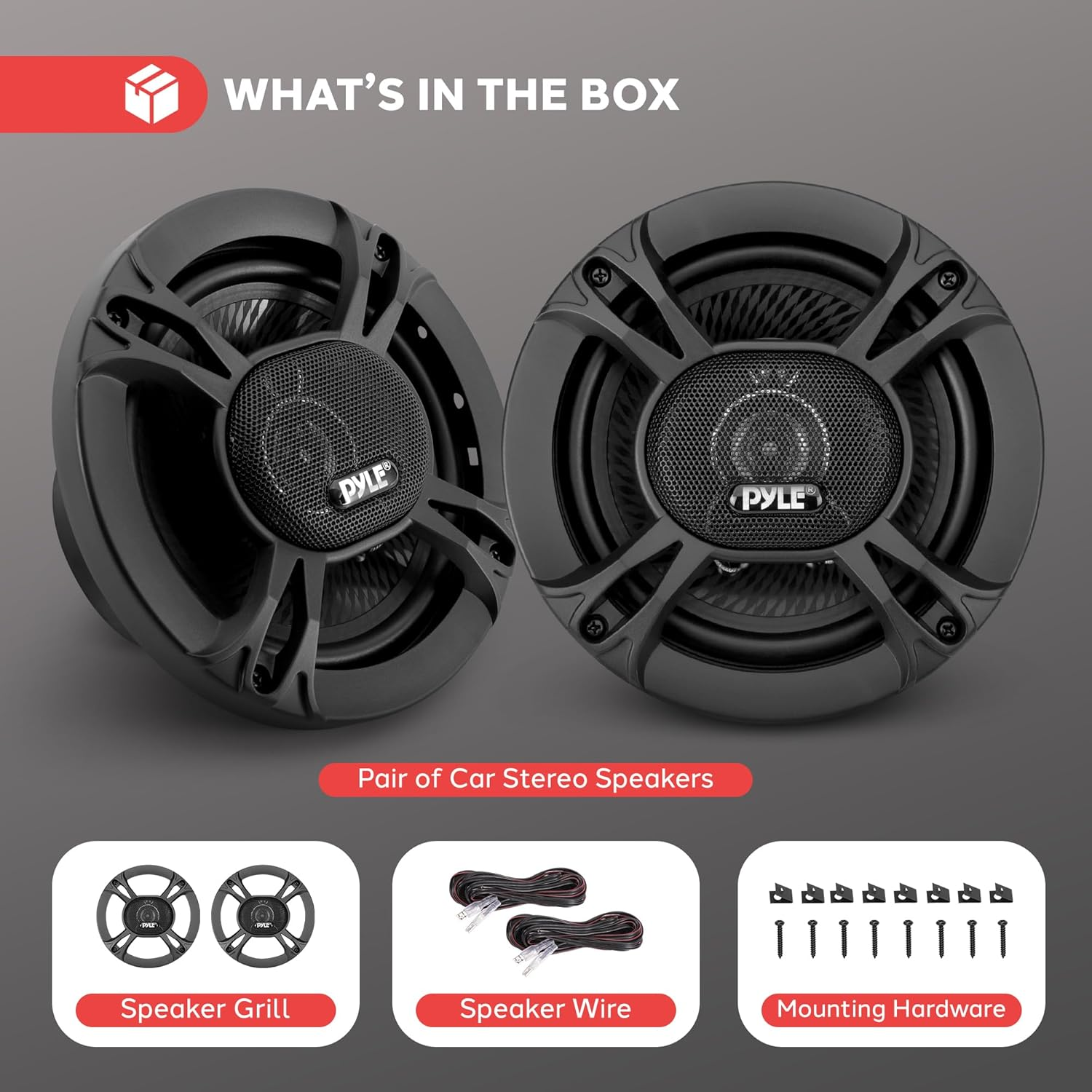 Pyle 3-Way Universal Car Stereo Speakers – 300W 6.5” Triaxial Pro Audio Speakers for Vehicle Door or Side Panel Mount – OEM Quick Replacement Component, Pair – PL613BK, Black