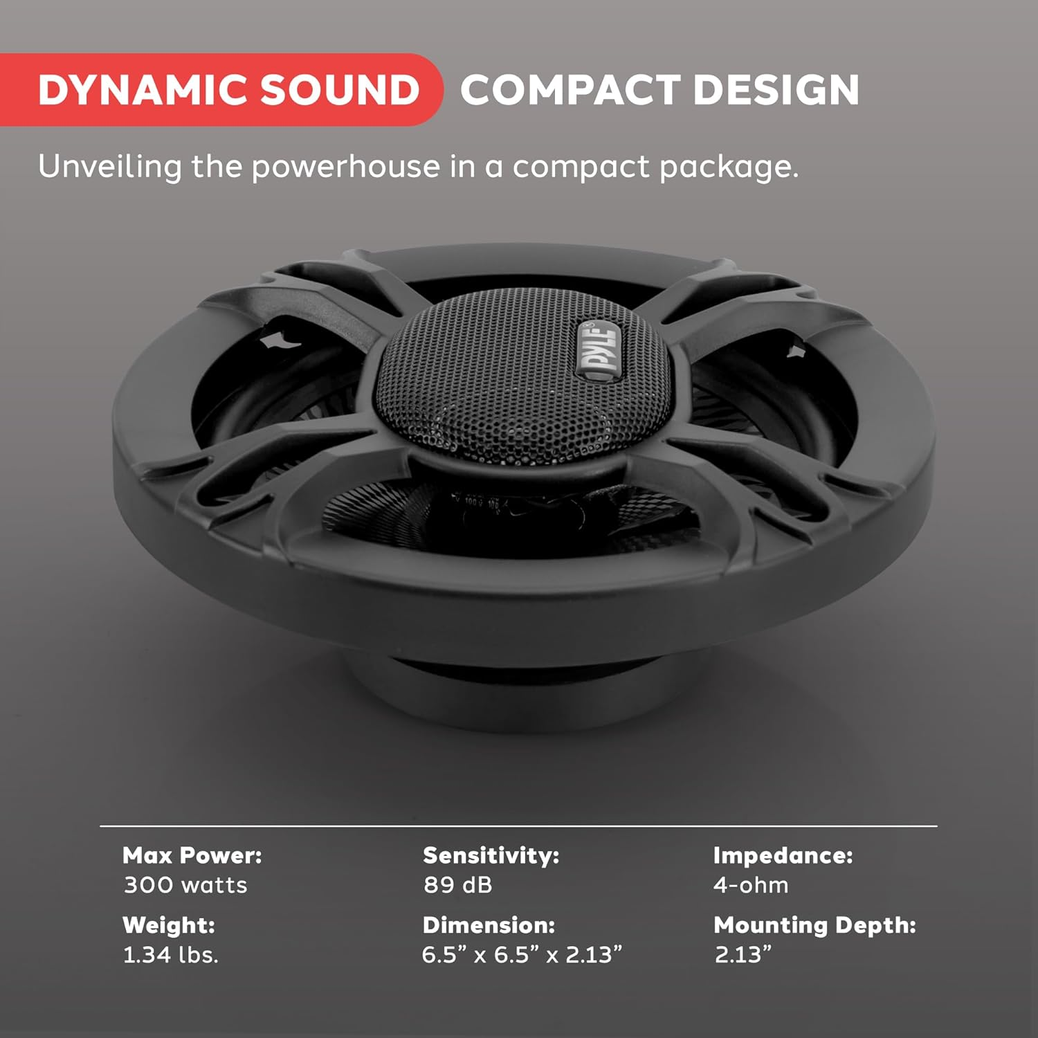 Pyle 3-Way Universal Car Stereo Speakers – 300W 6.5” Triaxial Pro Audio Speakers for Vehicle Door or Side Panel Mount – OEM Quick Replacement Component, Pair – PL613BK, Black
