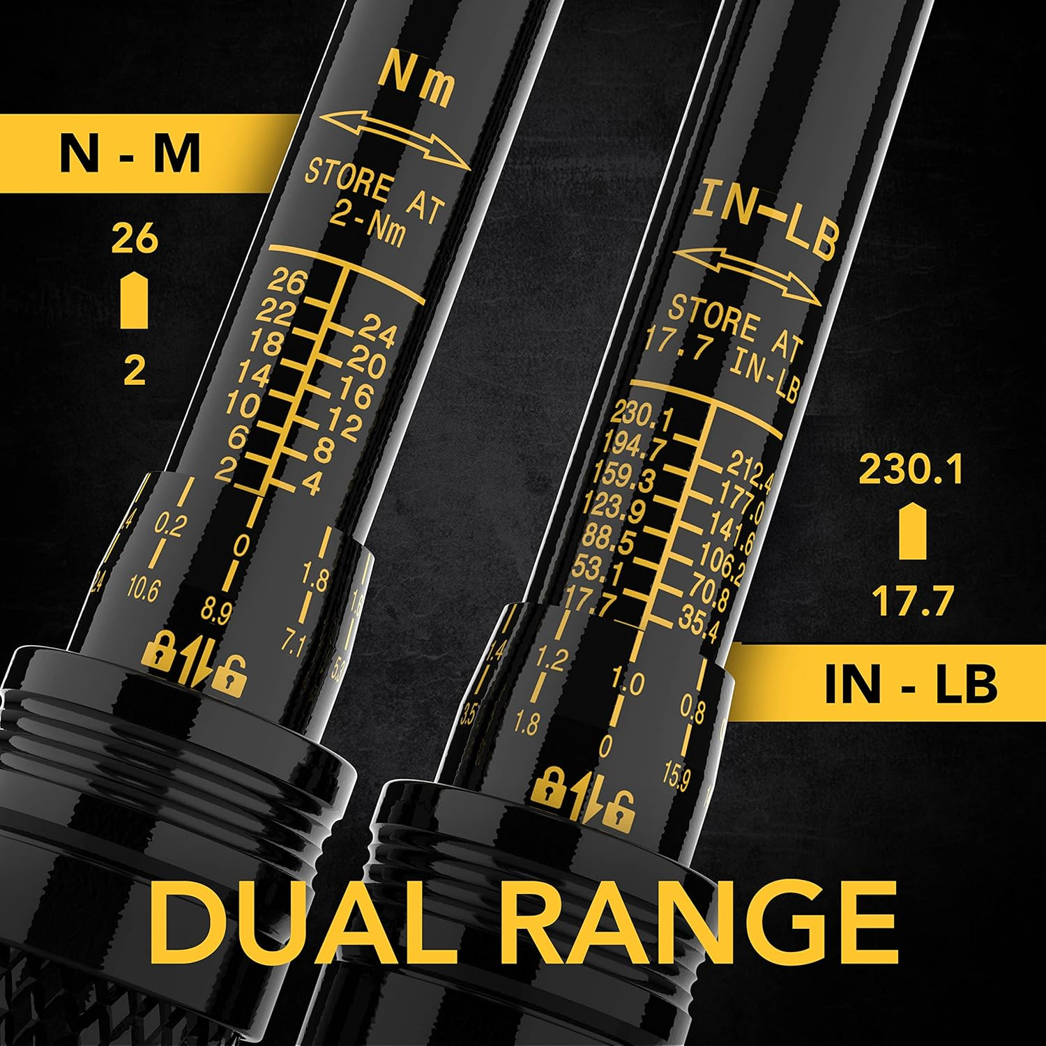 LEXIVON 1/4-Inch Drive Bike Torque Wrench Set – 15-Piece Kit with 72-Tooth Gear, Dual-Direction Click Type, Range 2–26 Nm / 17.7–230.1 in-lb – LX-191