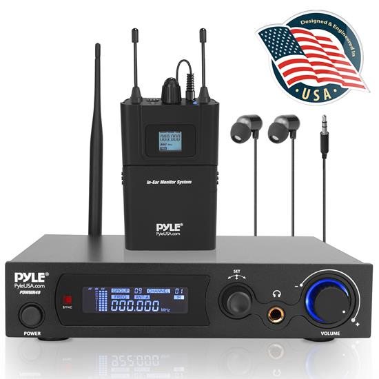 Pyle UHF Wireless Audio Receiver System, Beltpack/In ear Transmitter, (PDWMN49)