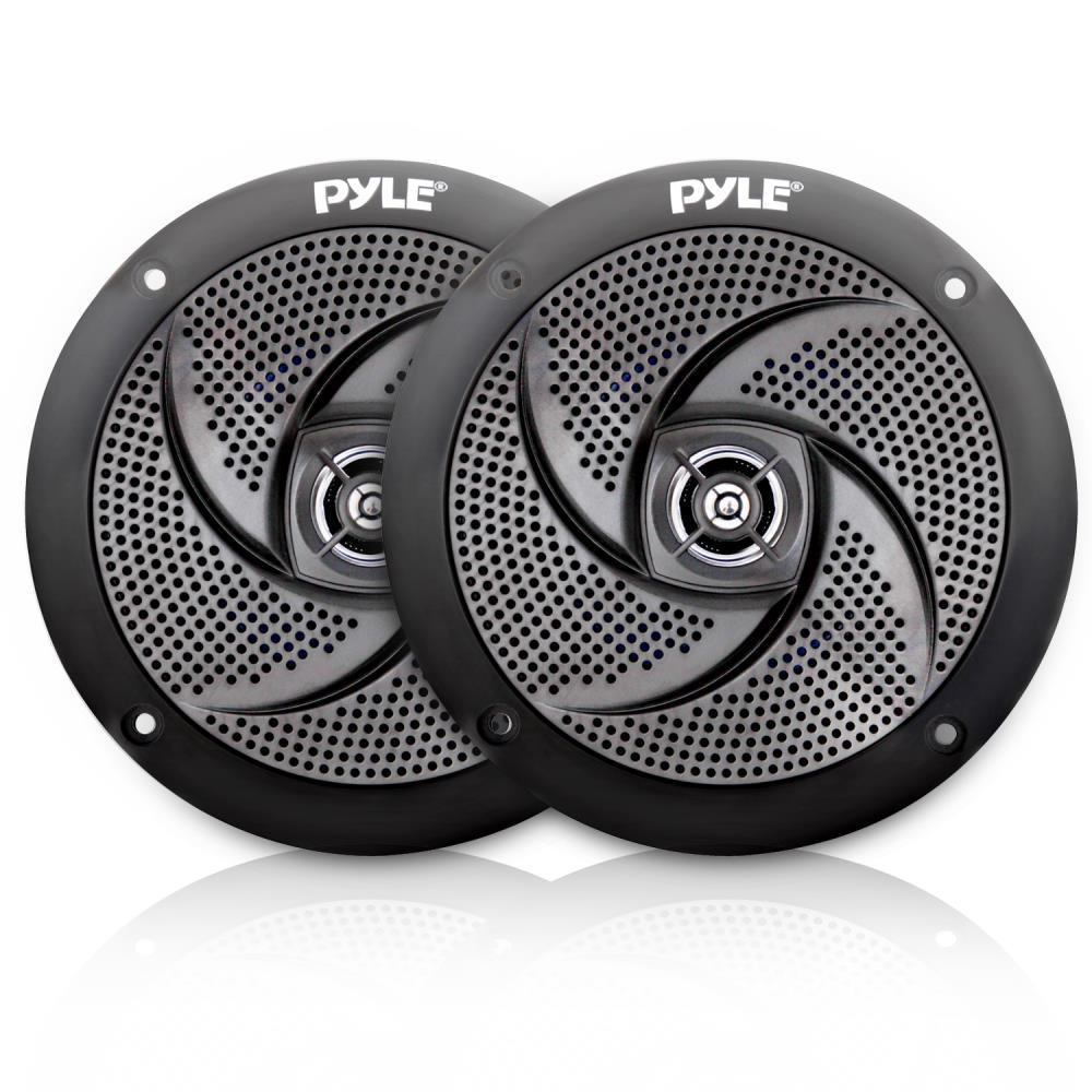 Pyle Pair Of 6.5'' IP44 Waterproof Stereo Speakers, Slim Style, Boats, Off-Road Vehicles  (PLMRS6W)
