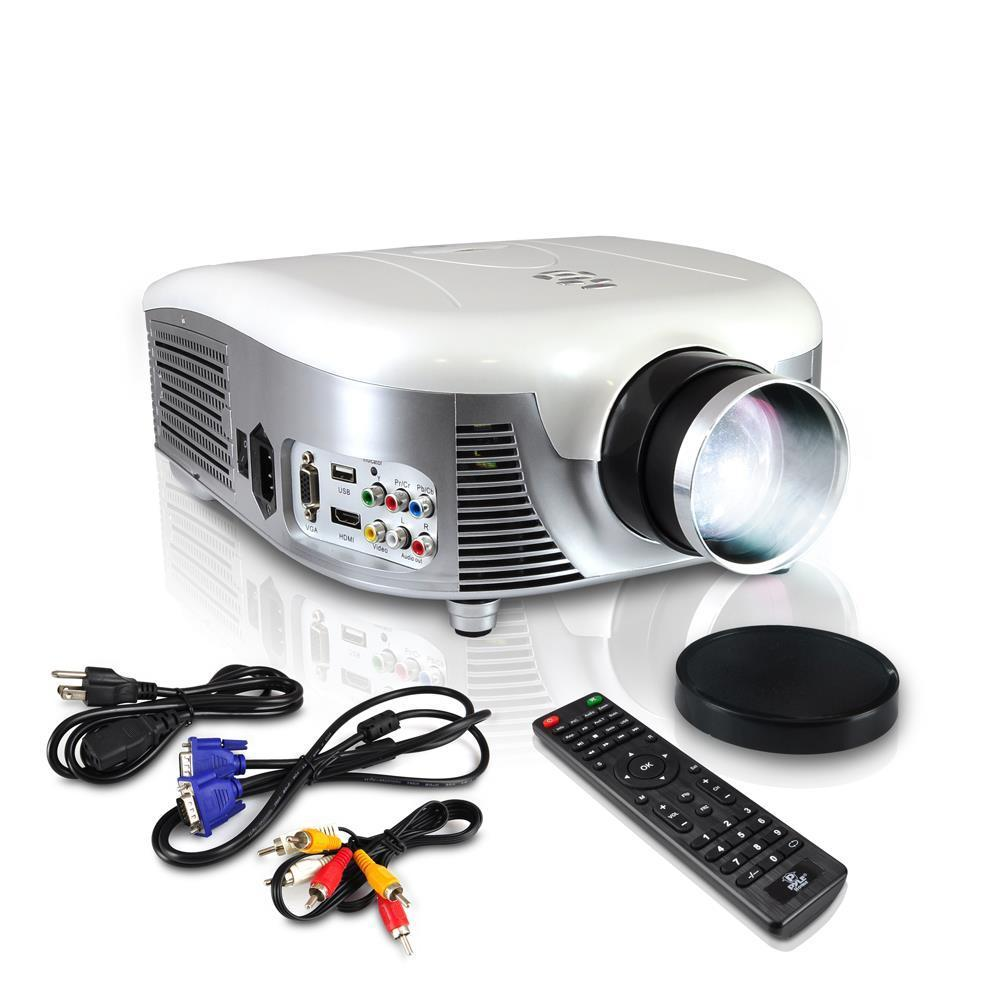 PyleHome Widescreen Digital Multi-Media LED Projector, 1080p Support, Up to 140'' Viewing Screen, USB Reader, Digital Screen Size Adjustable, Built-in Speakers (PRJD907)
