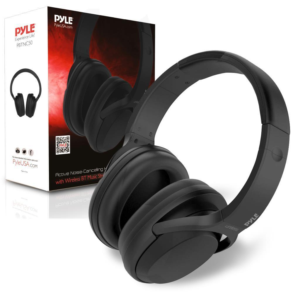 Pyle Active Noise-Cancelling Headphones with Bluetooth Wireless Music Streaming and Call-Answering (PBTNC50)