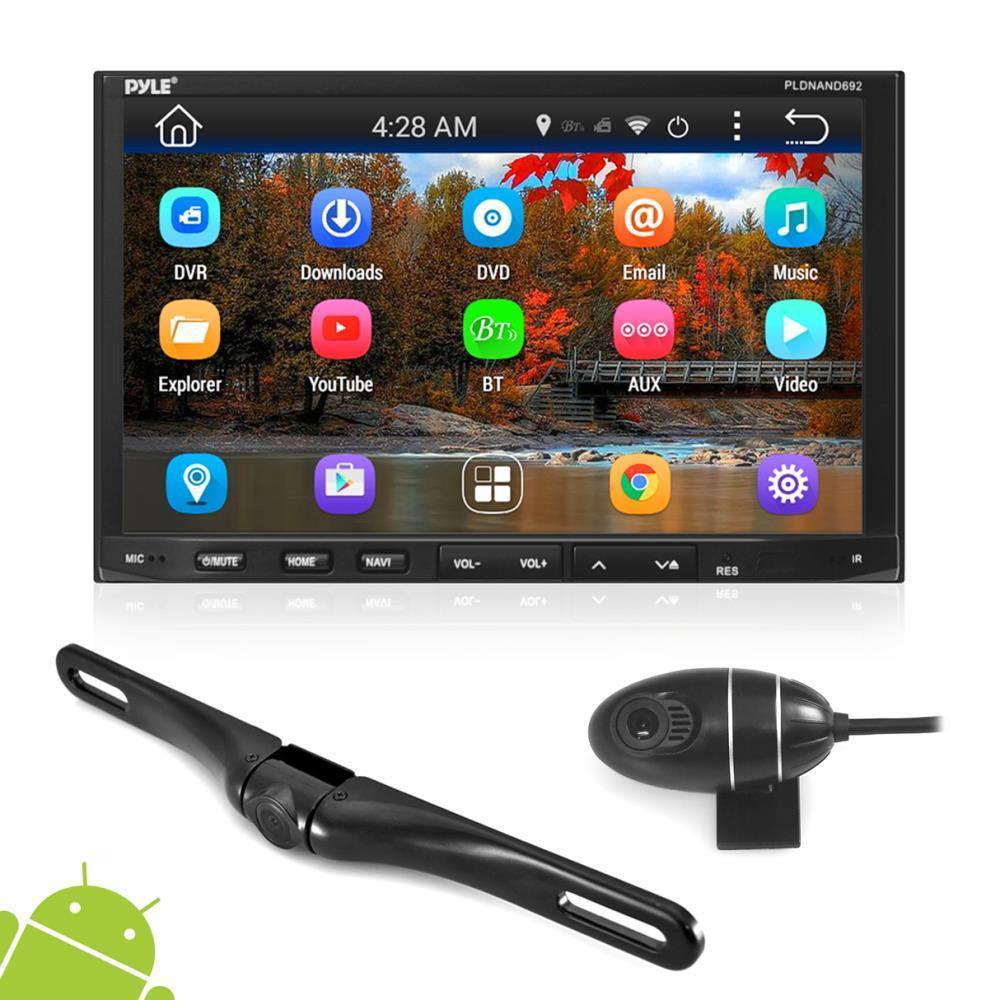Pyle Android Bluetooth Stereo Receiver, Dual Camera System, 7'' Touchscreen, (PLDNANDVR695)