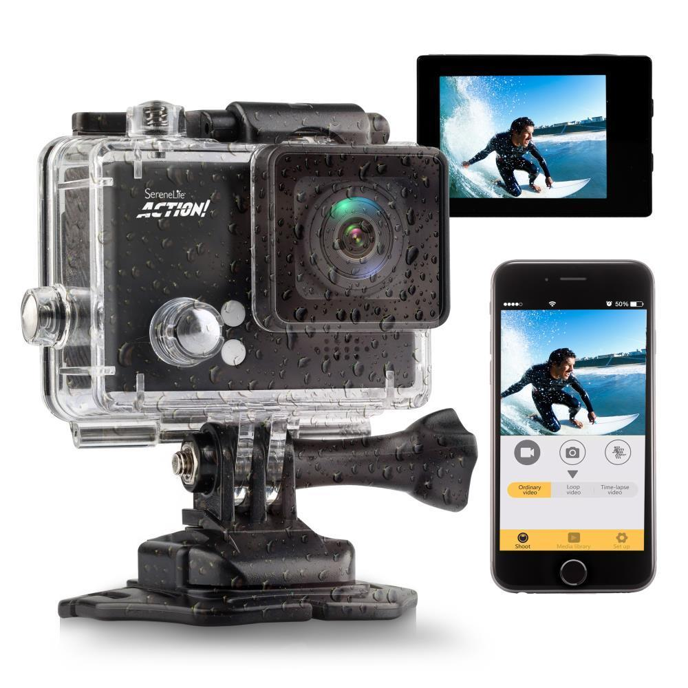 Compact ACTION! Cam - 4K Ultra HD WiFi Camera with Slo-Mo Recording, 1080p+ Sports Action Camera + Camcorder (Black)