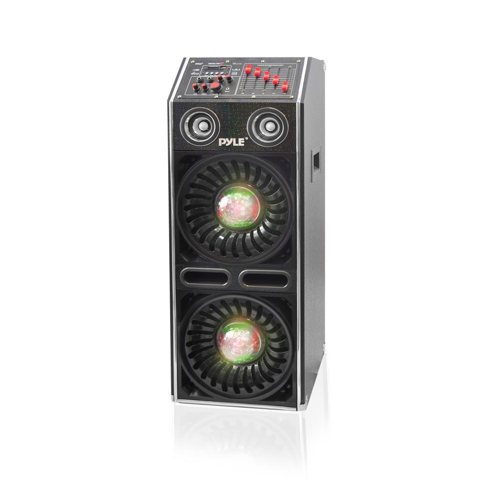 Disco Jam 2 Bluetooth Active Powered Speaker System, Flashing DJ Lights, Dual 10-Inch Woofers, Dual 3-Inch Tweeters, USB/SD Memory Card Readers, Aux (3.5mm) Input, 1500 Watt (Works with Passive Speaker Model: PSUFM1070P)