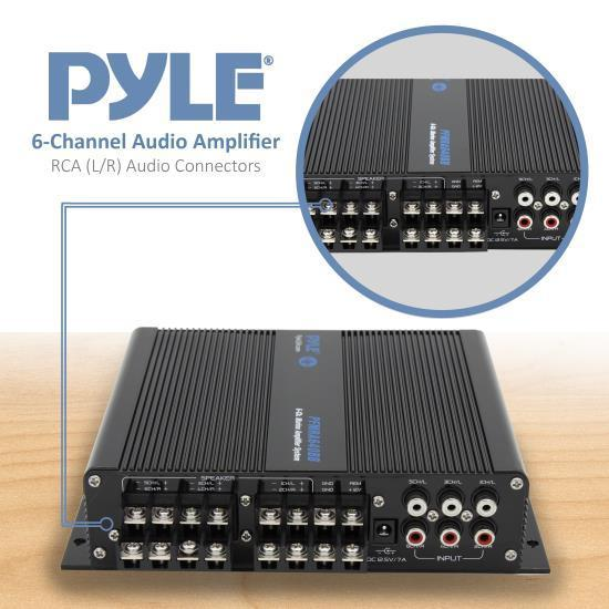 Pyle 6-Ch. Bluetooth Marine Amplifier | Weather Resistant Audio Amp System with MP3/USB/SD Readers, 600 Watt (PFMRA640BB)
