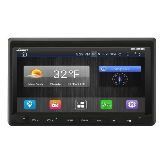 Lanzar Android Stereo Receiver, 7'' Touchscreen, Bluetooth/WIFi, HD DVR Dash Cam, Rearview Camera, GPS, (SDANDR696)