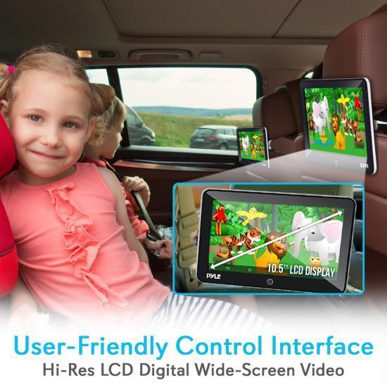 Pyle Android Vehicle Headrest Mount Entertainment Tablet, 10.5'' Touchscreen, Bluetooth/WIFI, (PLDANDHR1053)