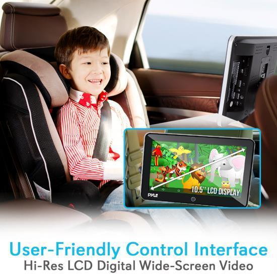 Pyle Android Vehicle Headrest Mount Entertainment Tablet, 10.5'' Touchscreen, Bluetooth/WIFI, (PLDANDHR1053)