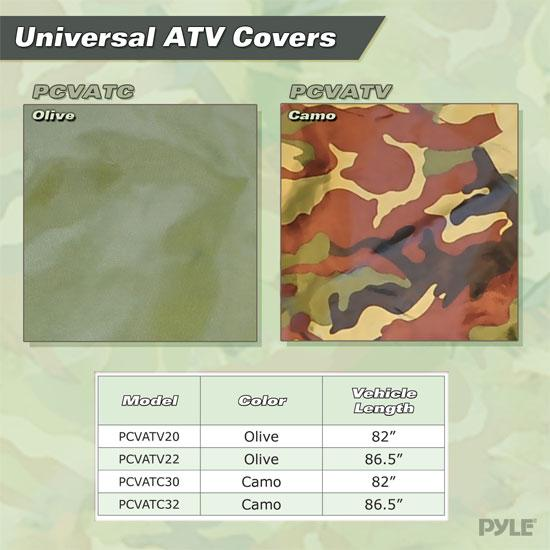 Pyle Armor Shield ATV / 4 Wheeler Protective Cover, Olive Color (PCVATV20)