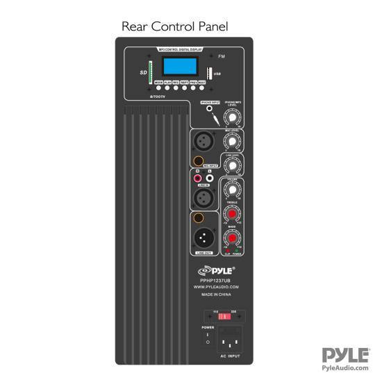 PylePro Bluetooth Loudspeaker PA Cabinet Speaker System, Powered 2-Way Full Range Sound, Recording Ability, USB/SD, AM/FM Radio, Aux Input, 12-Inch, 900 Watt (PPHP1237UB)