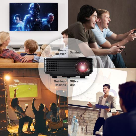 Pyle Compact Digital Multimedia Projector, HD 1080p Support, Up to 80'' inch Display, USB/HDMI (Mac & PC Compatible) (PRJG88)