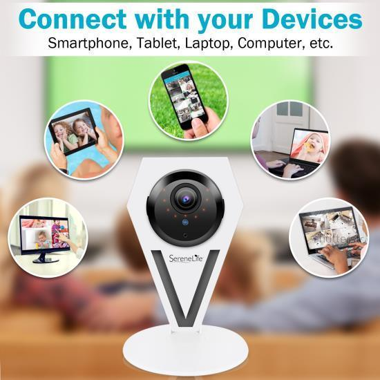 SereneLife Wireless Home Security HD Camera, Built-in Speaker, Control Remotely (IPCAMHD12)