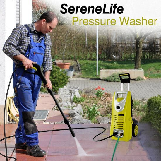 SereneLife Compact Electric High Powered Pressure Washer, Accessory Kit, 1800 PSI (SLPRWAS46)