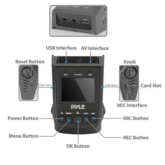 Pyle DVR Dash Cam - Full HD 1080p Vehicle Dash Camera Video Recording System, Universal Dashboard / Windshield Mount (PLDVRCAM71)