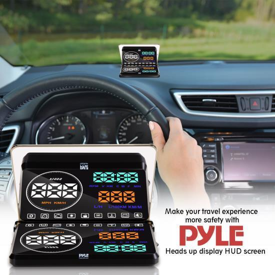 Pyle Heads Up Display HUD Screen - Vehicle Speed & Diagnostic HUD Monitor System (PHUD18OBD)