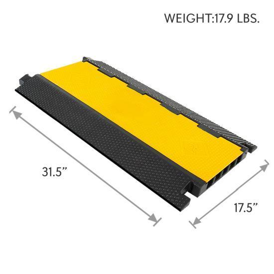 Pyle Cable Safety Protector Cover Ramp/Track, Flip-Open Access Lid, 5 Channels, (PCBLCO28)