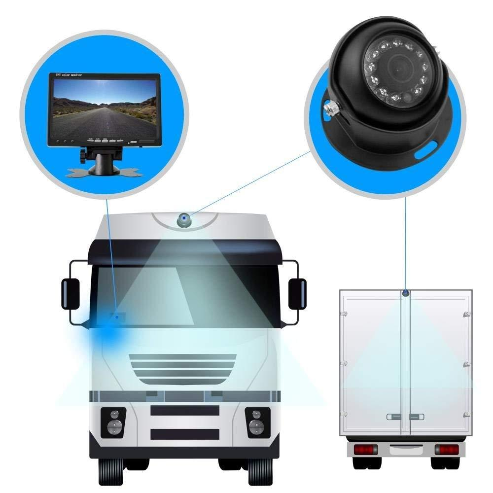 Pyle Rear/Front View Vehicle Cameras, 7'' LCD Monitor System, IP69 Waterproof, Night Vision, Universal Mount (PLCMTR7250)