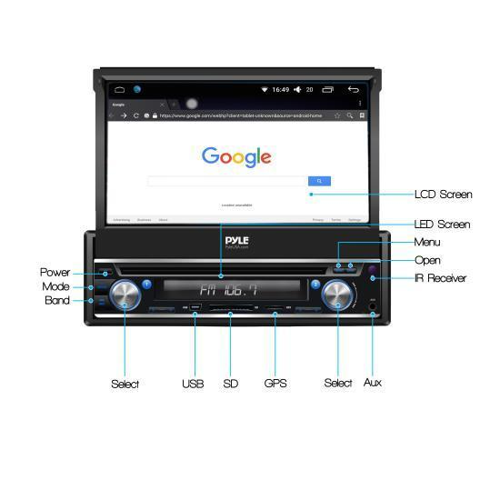 Pyle Android Stereo Receiver, Pop-Out 7.0'' HD Touchscreen, GPS, Bluetooth/WiFi, (PL7ANDIN)