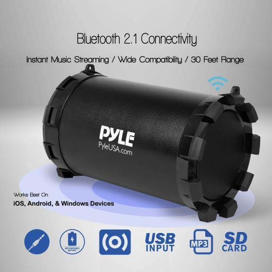 Pyle Surround Portable Boombox Bluetooth Speaker Home Stereo System, Black, (PBMSPG15)