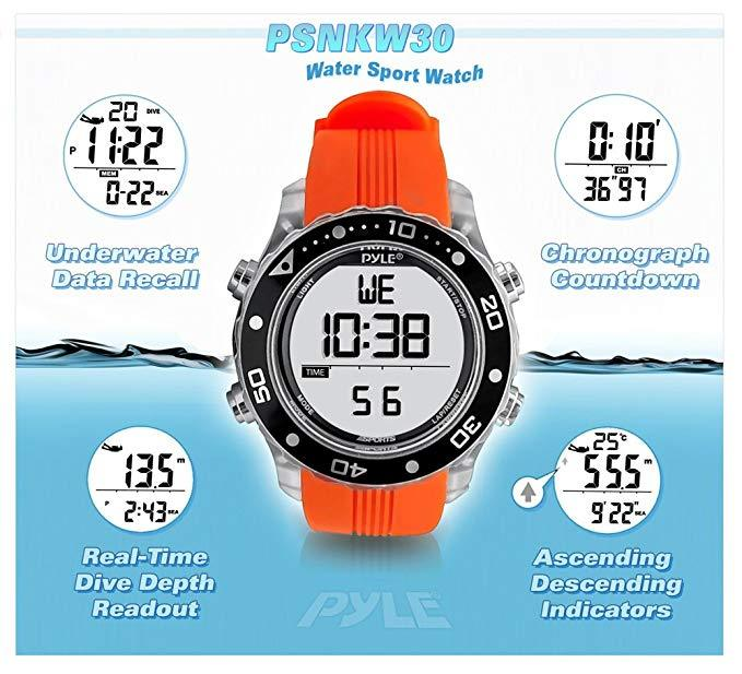 Pyle Sport Underwater Multi-Function Wrist Watch (PSNKW30BK)