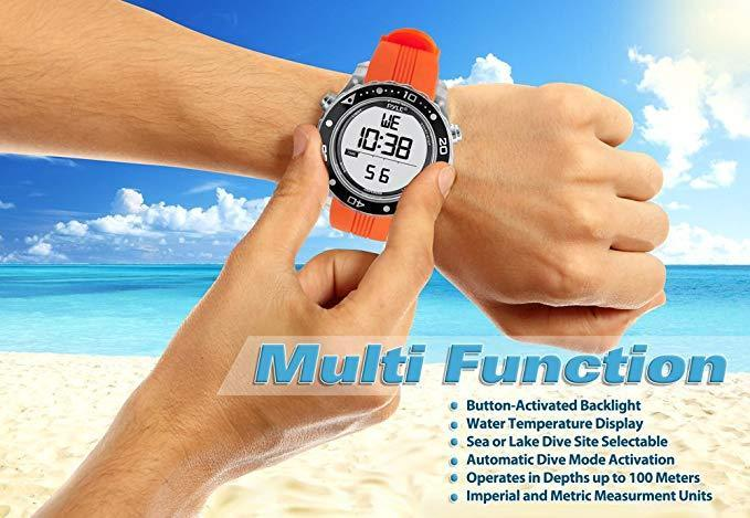 Pyle Underwater Multi-Function Wrist Watch, Diving Mode, 100M Waterproof - Green (PSNKW30GN)