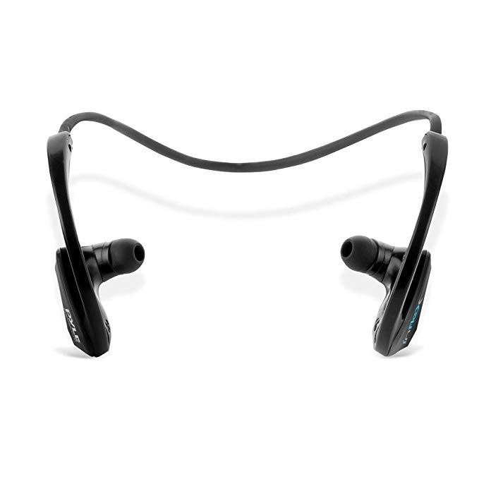 Pyle InFlex Bluetooth MP3 Player Sports Headphones, Waterproof, Swimming Headphones, 8Gb Memory (PSWP9BTBK)