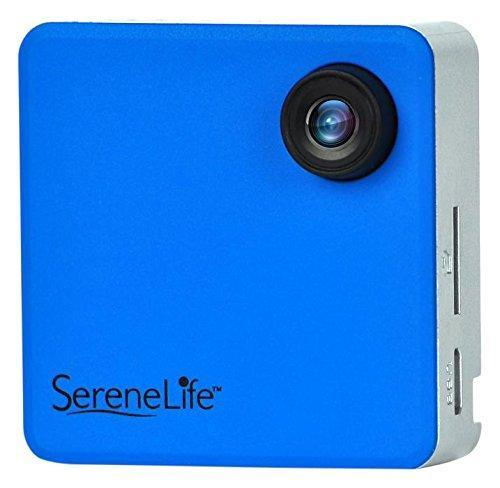 SereneLife Clip-on Wearable Camera 1080p Full HD with Built-in Wi-Fi, Ideal for Classroom to Record the Lecture, Sports, Jogging, Cycling, Hiking, Fishing, and Camping.(Blue)