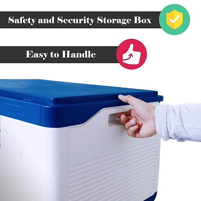 SereneLife Heavy Duty Storage Container Bin, Combination Lock,  (37 Gal.)