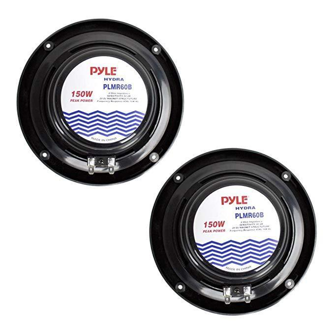 Pyle Dual 6.5'' 2-Way Stereo Speakers,Waterproof - Black (PLMR60B)