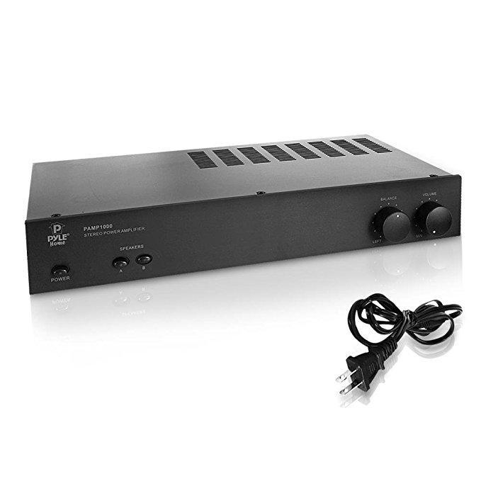 Pyle Home 160 Watt 2 Channel Home Stereo Power Amplifier (PAMP1000)