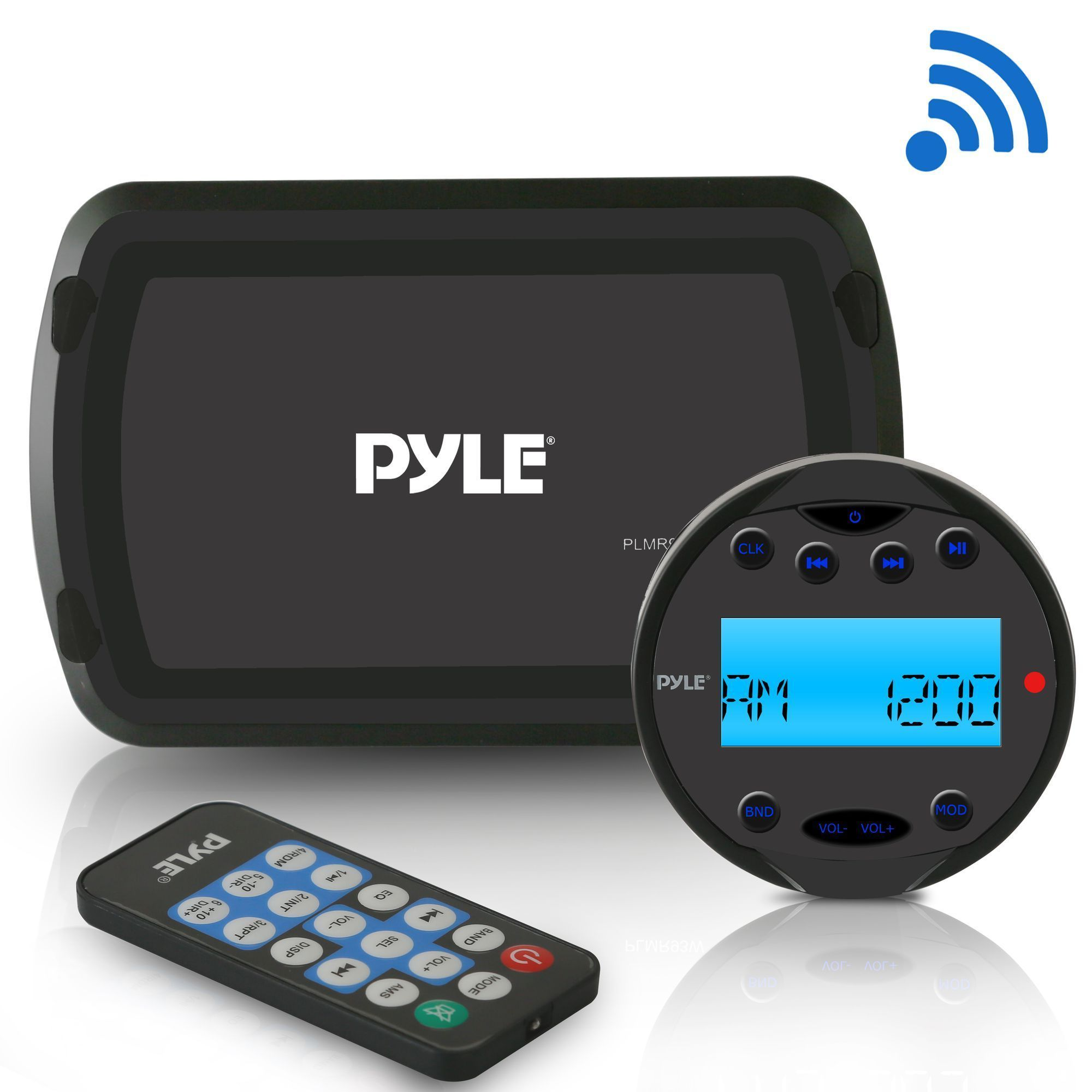 Pyle Bluetooth Stereo Boat Receiver System, Wired Control Unit, Waterproof, AM/FM Radio, (PLMR93W)