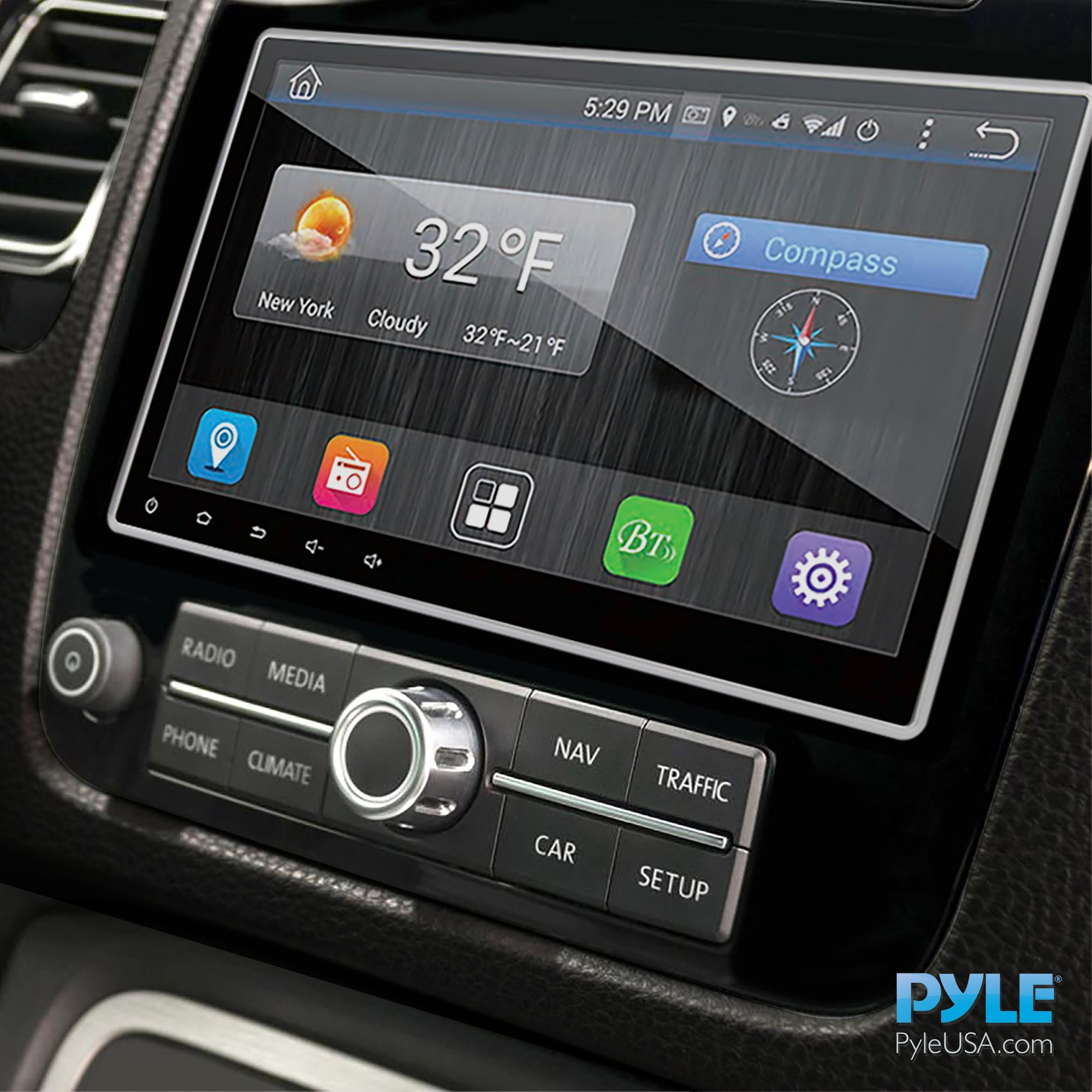Pyle Stereo Car Receiver / DVR Dash Cam / Rerview Camera System, 10.1'' Touchscreen, Bluetooth/WIFI,  (PLDAND110)
