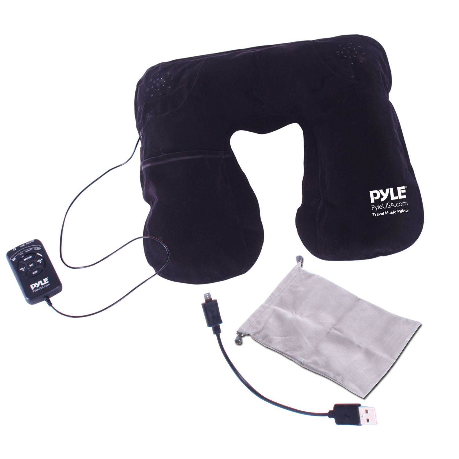 Pyle Bluetooth Audio Neck Pillow, Rechargeable Battery, Dual Speakers, (PITS18)
