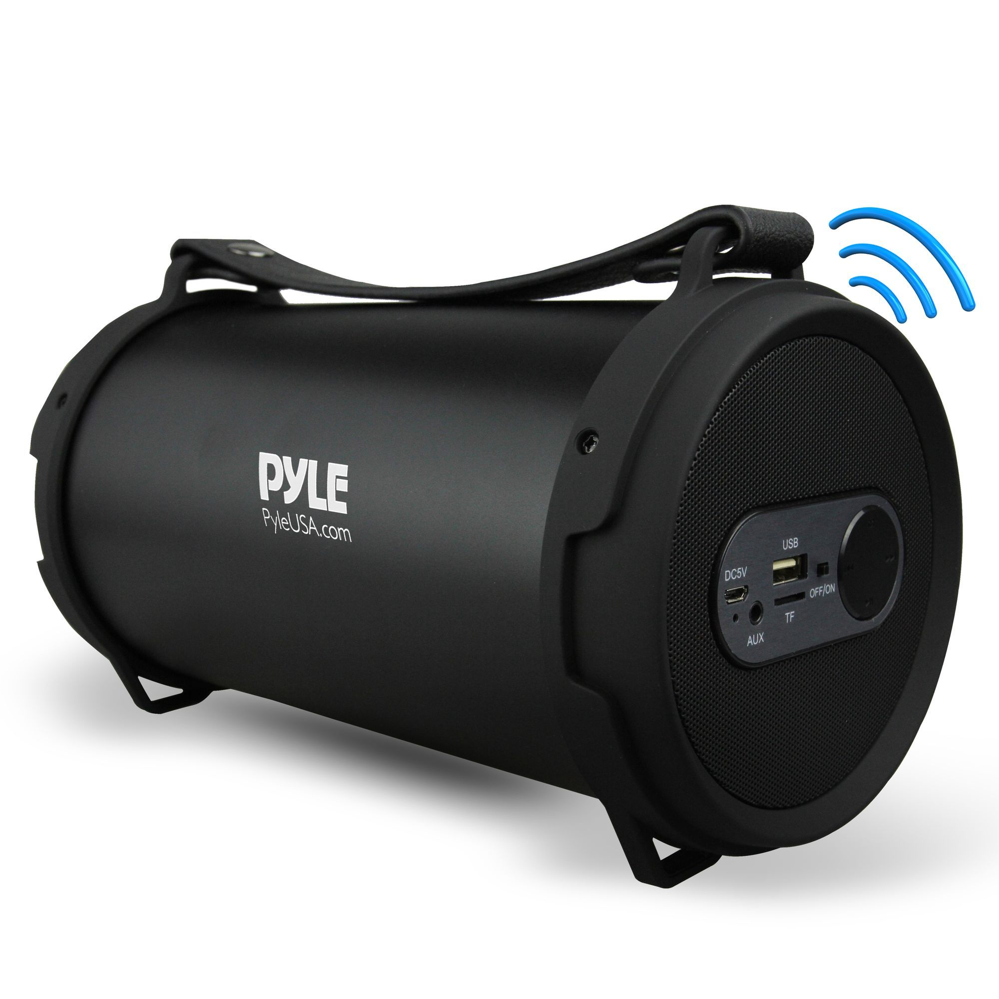 Pyle Portable Speaker, Boombox, Bluetooth Speakers, Rechargeable Battery, Surround Sound, Digital Sound Amplifier, USB/SD/FM Radio, Wireless Hi-Fi Active Stereo Speaker System in Black (PBMSPG7)