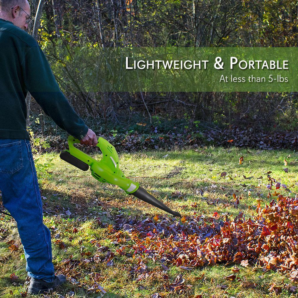 SereneLife Cordless Electric Leaf Blower, Lightweight, Rechargeable Battery, 55 MPH, (PSLHTM32)