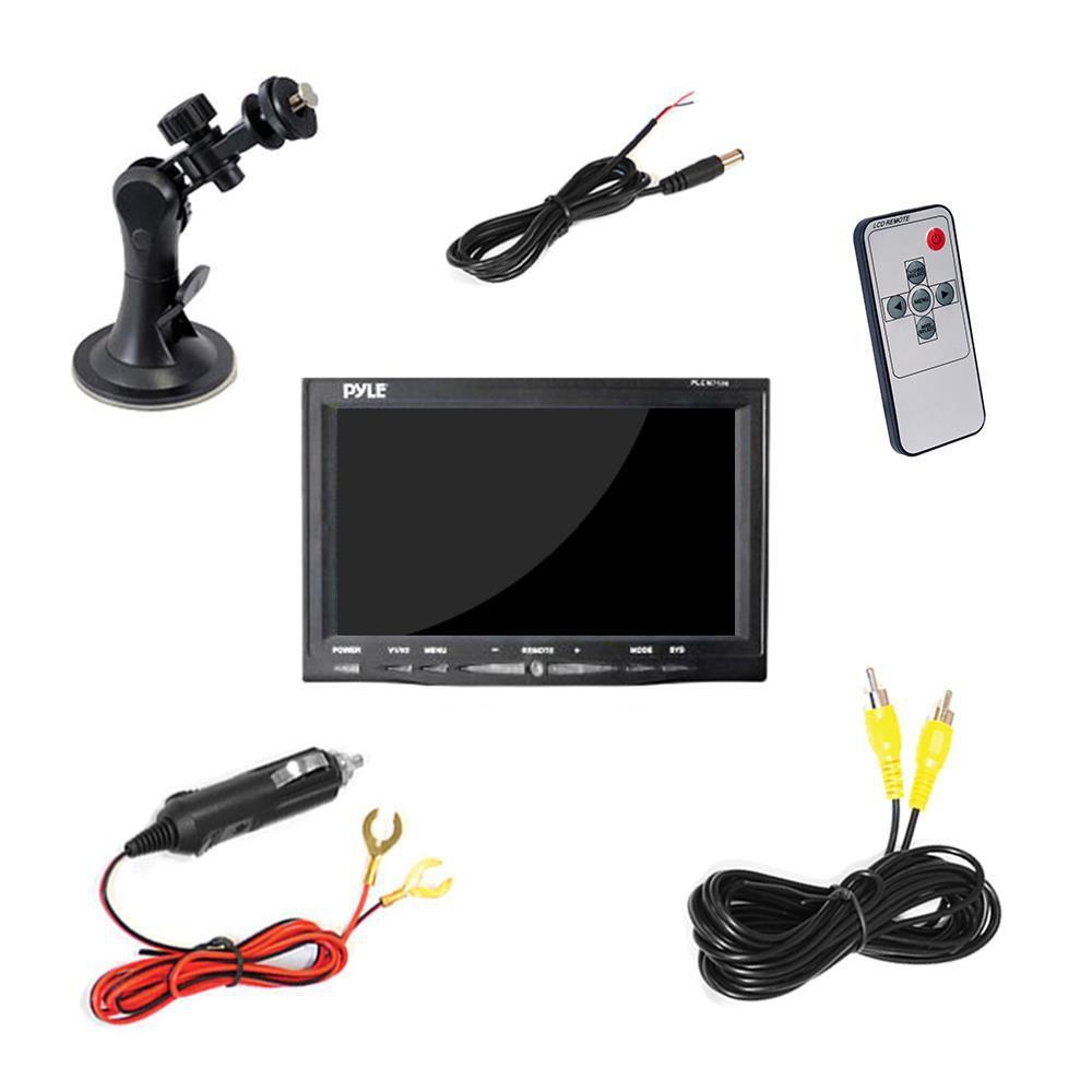 Pyle Backup Rearview Camera & Monitor Parking/Reverse Assist System, Waterproof, Night Vision, 7'' Display, Distance Scale Lines, Swivel Angle Adjustable Cam (PLCM7500)