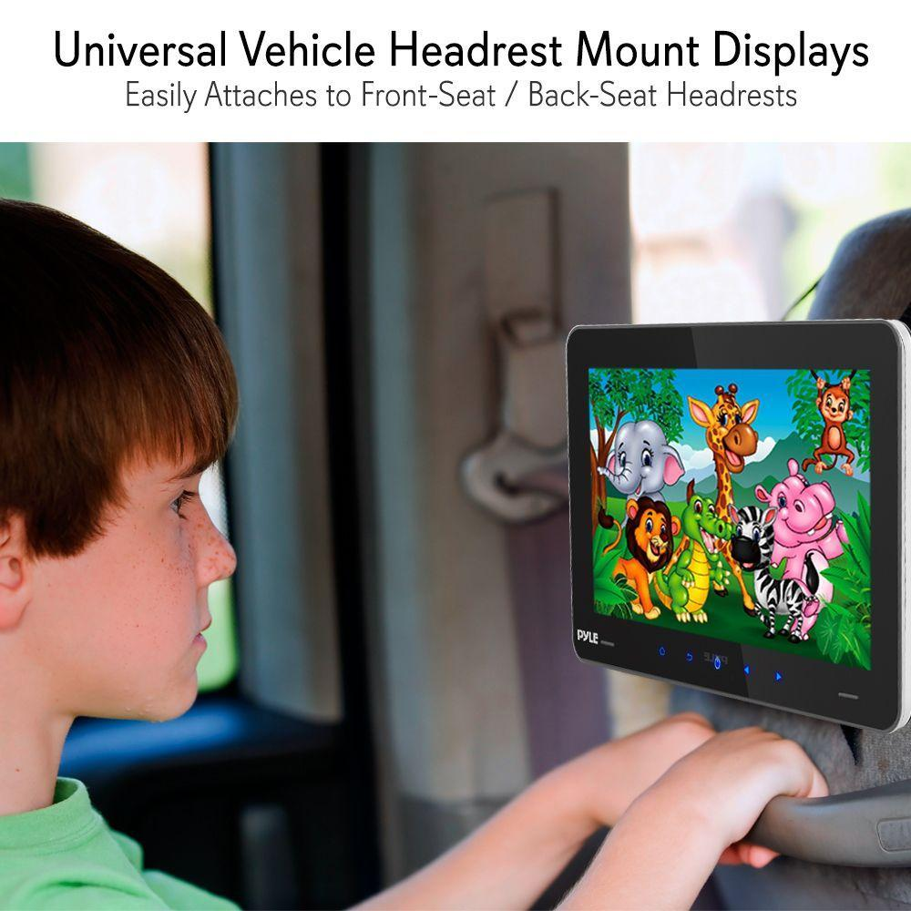 Pyle Universal Car Headrest Mount DVD Player, 9.4" HD LCD Touchscreen Monitor, (PLDHR924)