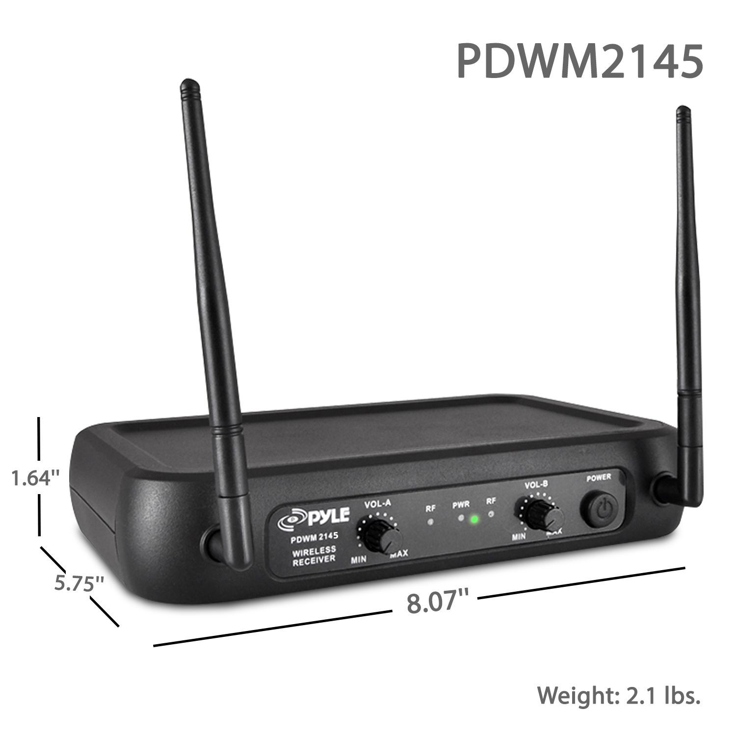 Pyle Wireless Microphone System, VHF Fixed Frequency, 2 Body-Pack Transmitters, 2 Lavalier Mics, 2 Headset Mics (PDWM2145)