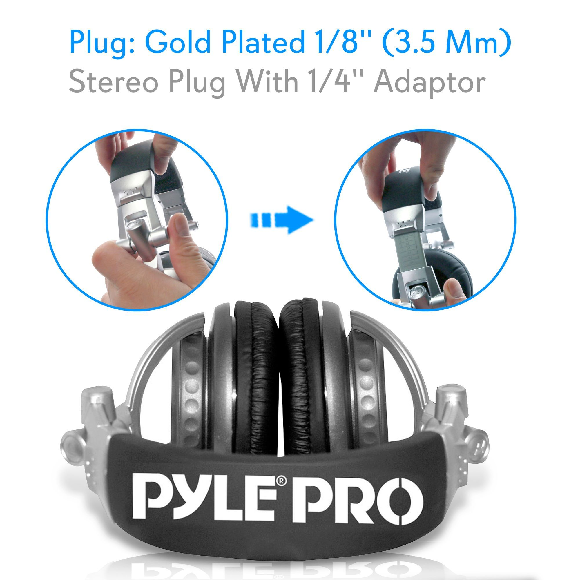 Pyle Professional Over Ear Studio DJ Wired Headphones, Turbo Active, (PHPDJ1)