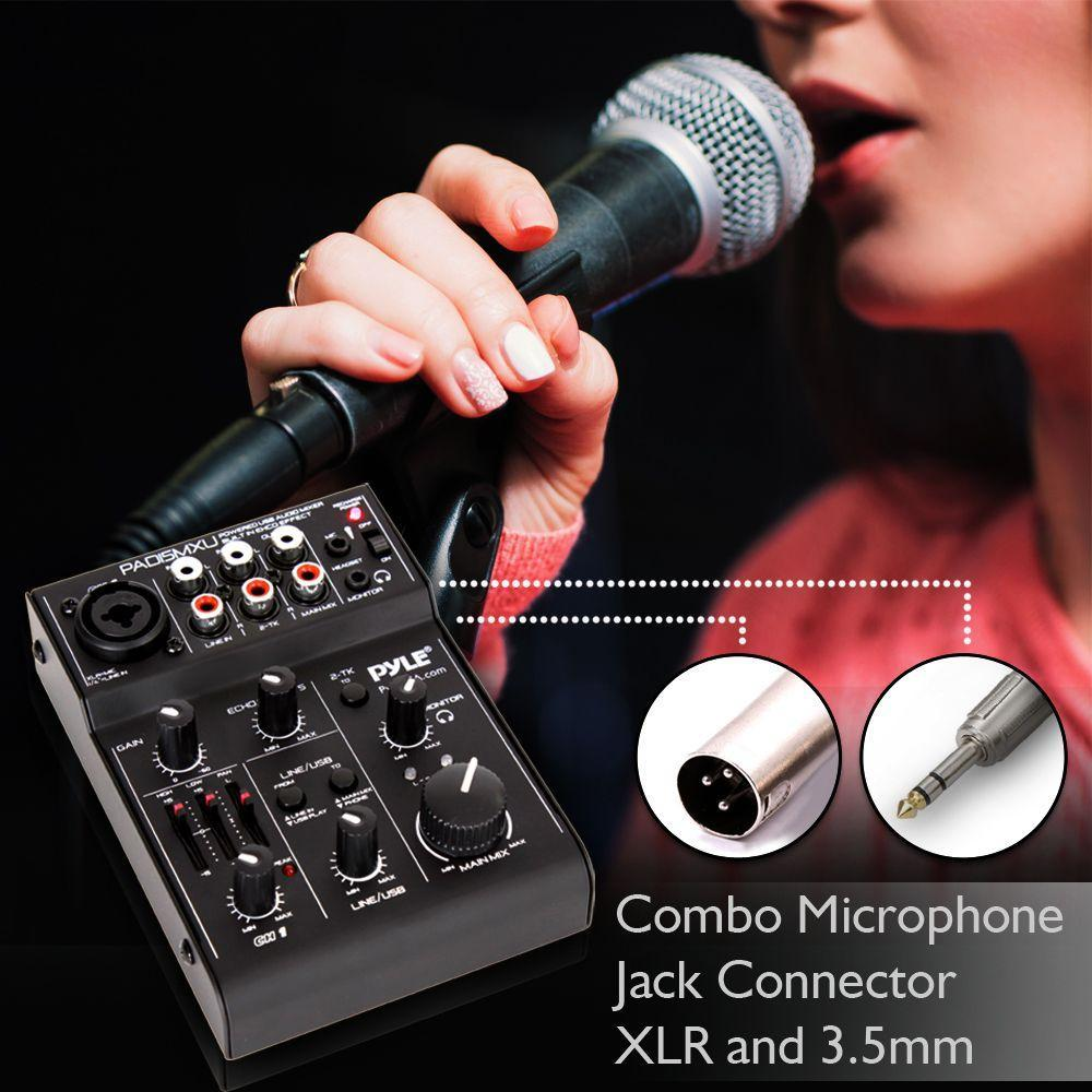 Pyle 3 Ch. DJ Audio Mixer Controller Recorder System, (PAD15MXU)