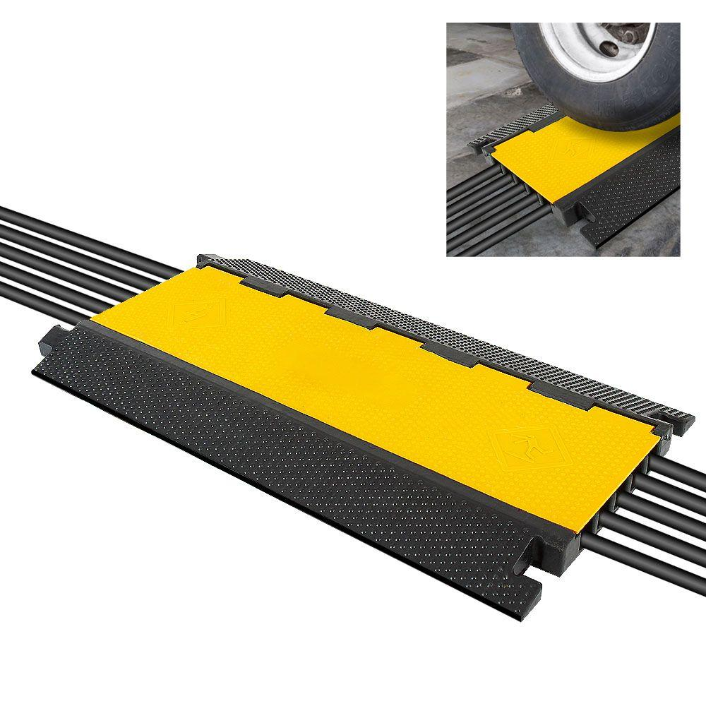 Pyle Cable Safety Protector Cover Ramp/Track, Flip-Open Access Lid, 5 Channels, (PCBLCO28)
