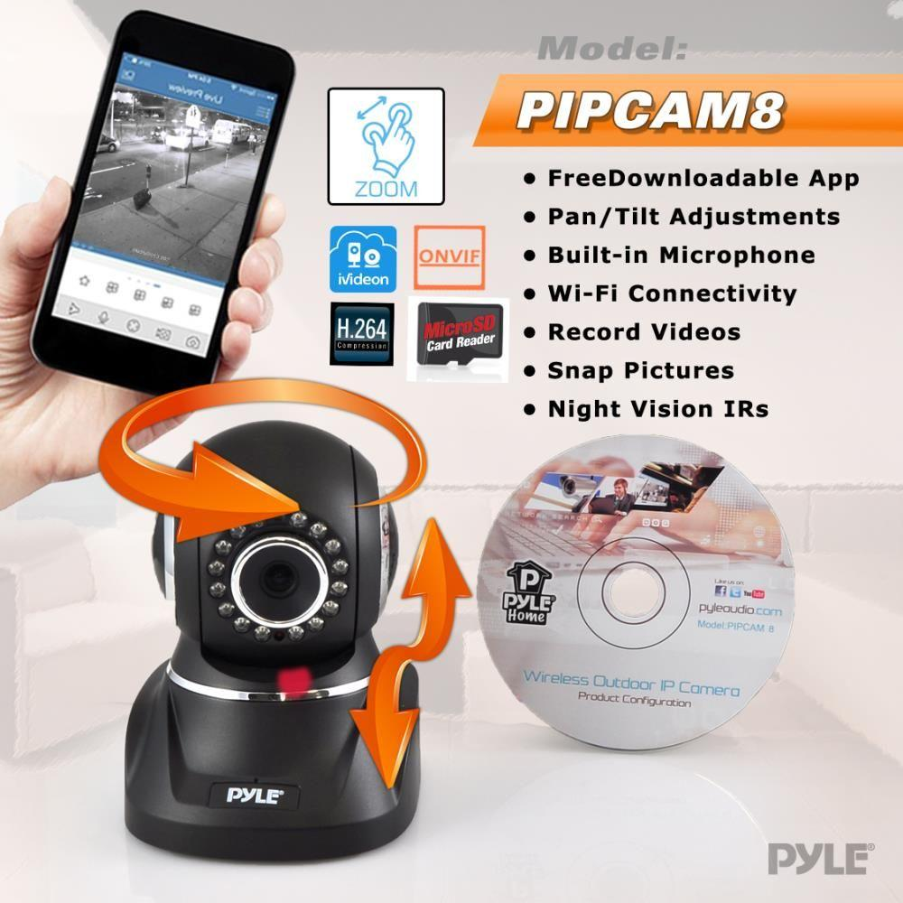 Pyle Electronic Indoor Wireless Home Security HD Camera, Control Remotely (PIPCAM8)