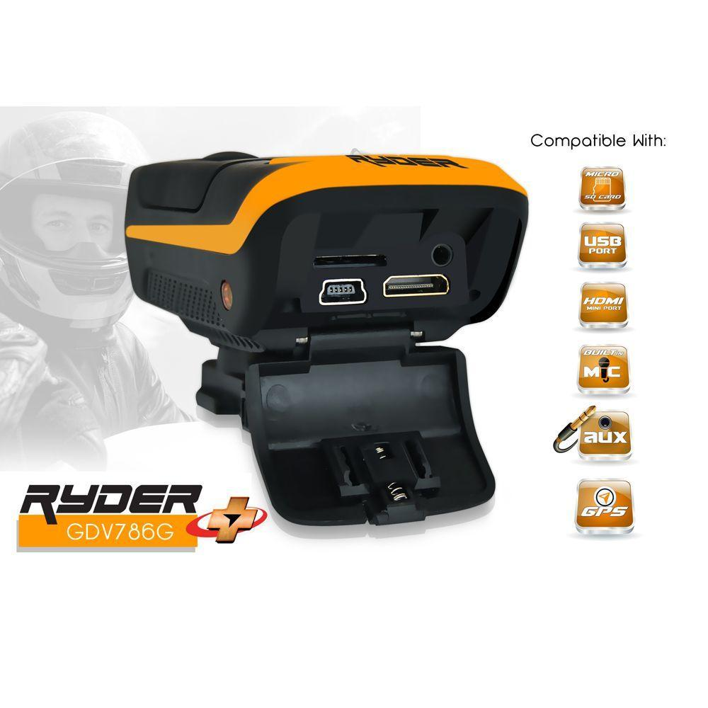 Pyle-Pro Sound Around GDV786GBL HD Video Recording Gear Pro Ryder Plus Action Cam, GPS Tracking Software, Full HD 1080p Video, 16 MP Images, Fold-Out 1.5-Inch LCD Display