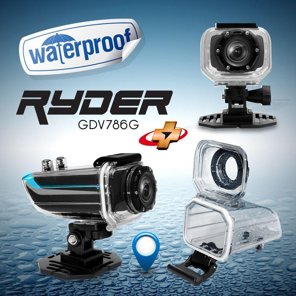 Pyle-Pro Sound Around GDV786GBL HD Video Recording Gear Pro Ryder Plus Action Cam, GPS Tracking Software, Full HD 1080p Video, 16 MP Images, Fold-Out 1.5-Inch LCD Display