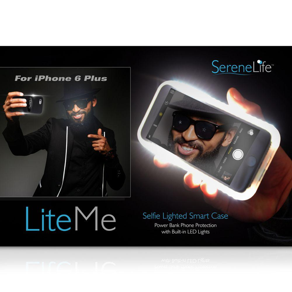 Serene Life SLIP201PN iPhone 6 Plus LED Selfie Light Case & Battery Juice Pac