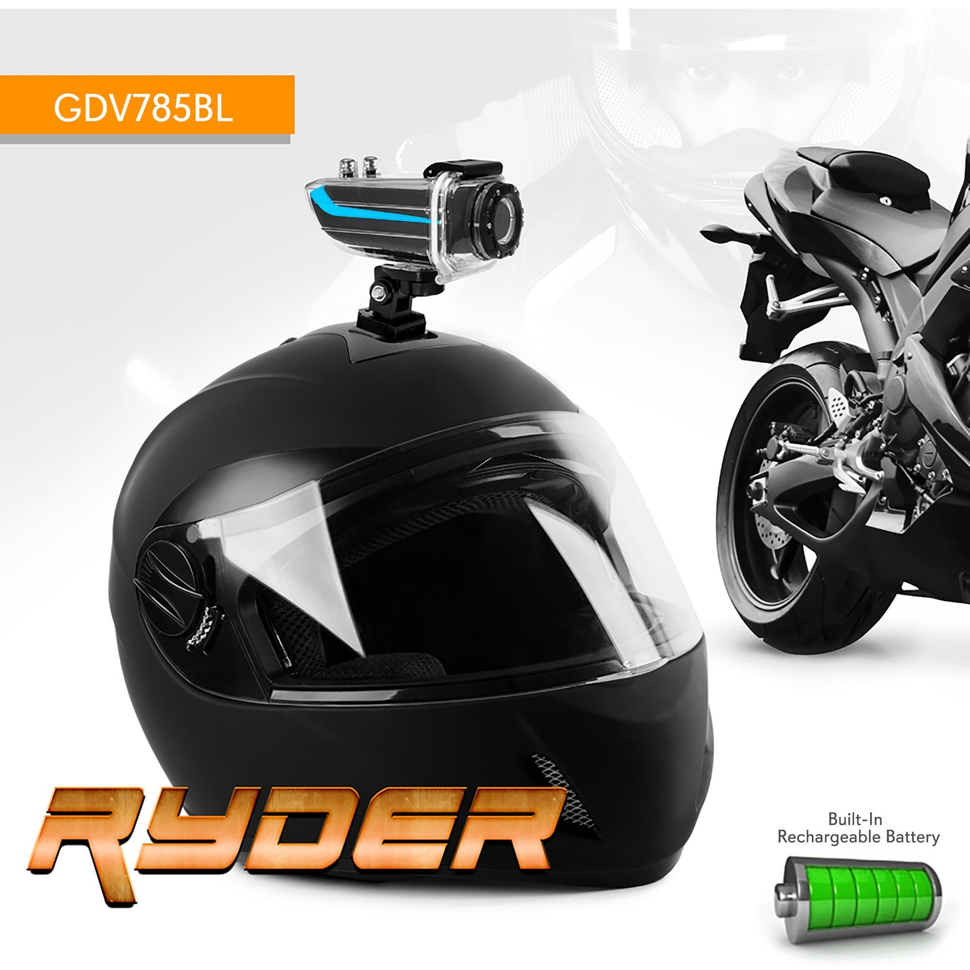 Pyle-Pro Sound Around GDV785BL HD Video Recording Gear Pro Ryder Action Camera, Hi-Resolution Fully HD, 16 Megapixel Images, 1080p Video, Fold-Out 1.5-Inch LCD Display