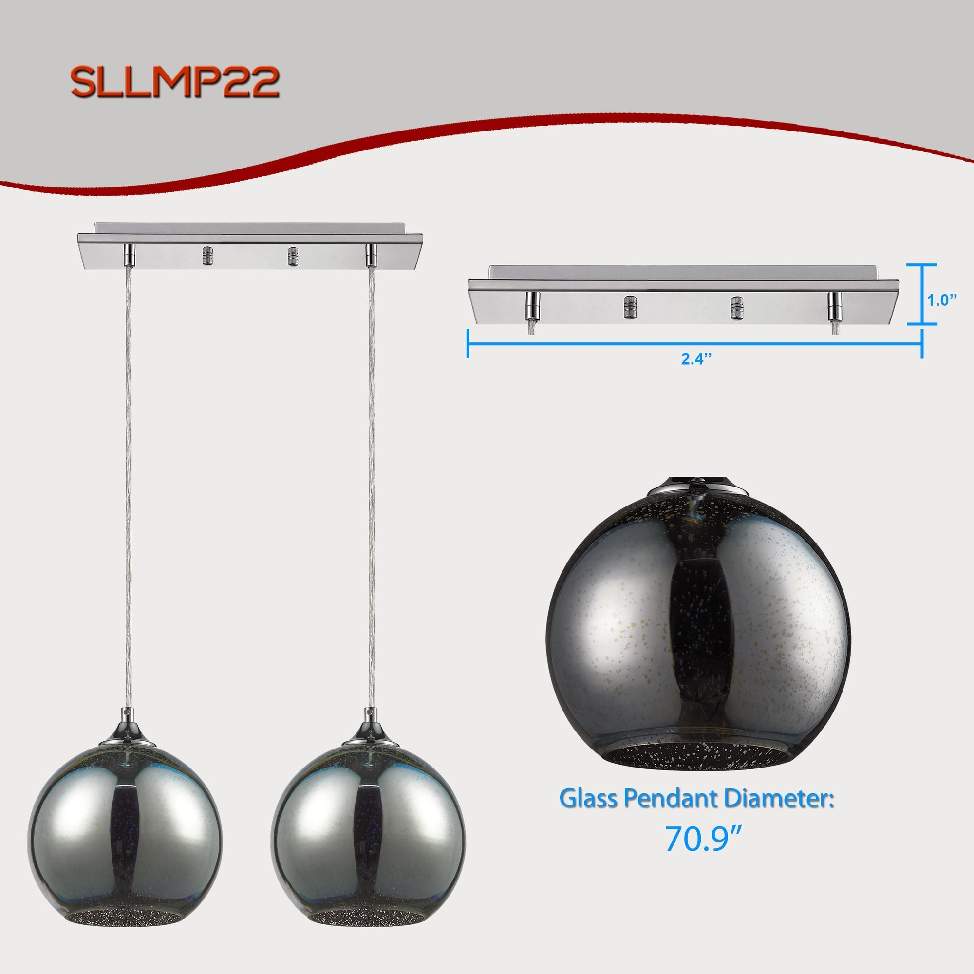 SereneLife Dual Circular Sphere Home Ceiling Lighting Fixture (SLLMP22)